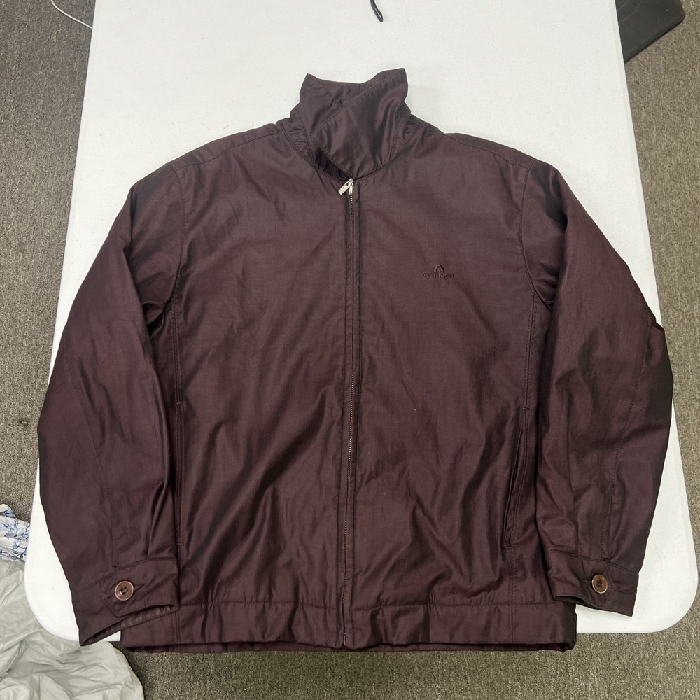 G-Fnch Jacket Mens XL Burgundy Fleece Lined Full Zip Mock Neck Leisure Coat
